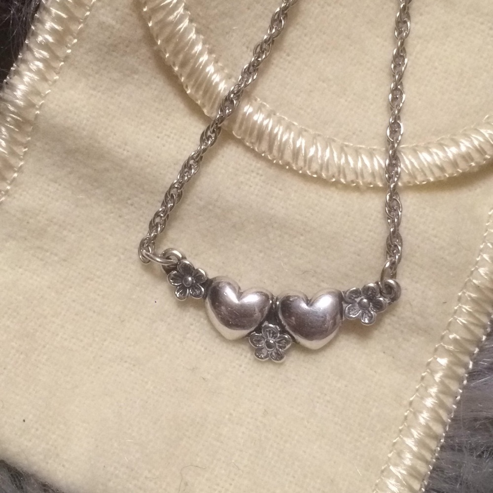 RETIRED James Avery Hearts and Flower Necklace